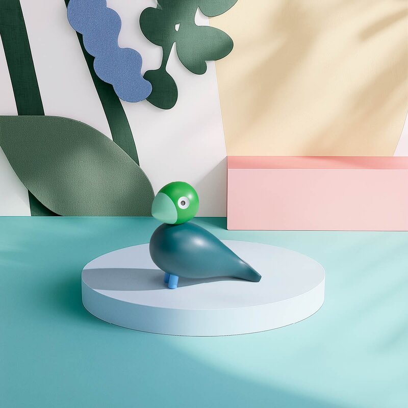 Kay Bojesen Denmark Year Bird 2026 Birk 12,5 cm mørk grønn