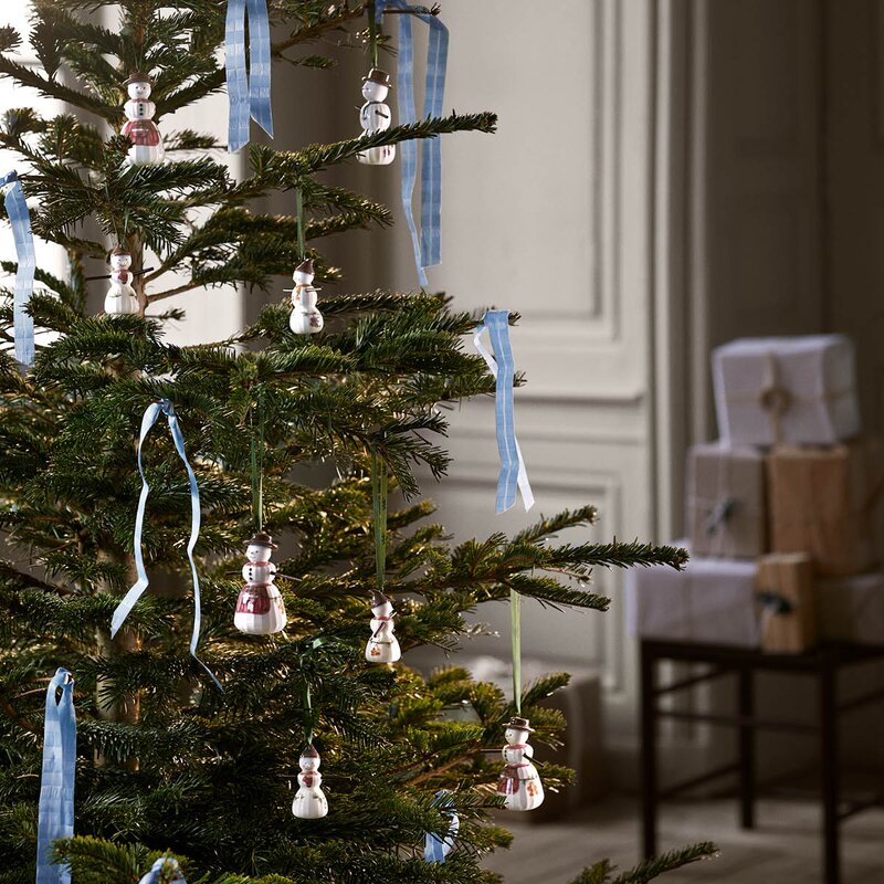 Kähler Hammershøi Christmas snøjente hengende 6,5 cm hvit m/ dekor