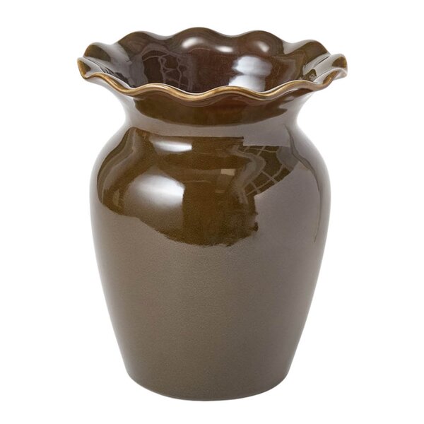 Lexington Wavy vase 25 cm brown olive