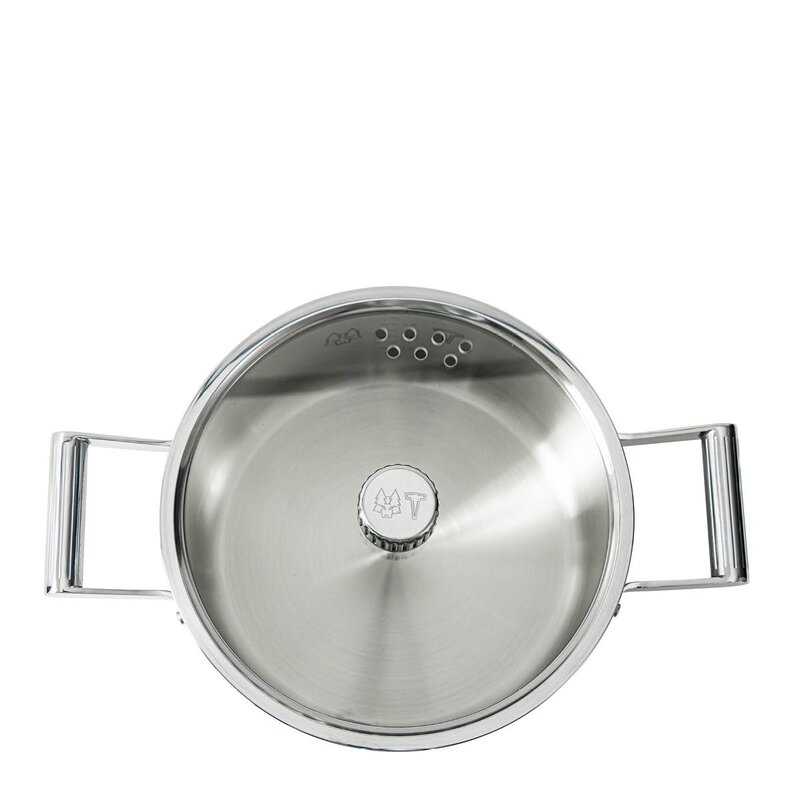 Vargen & Thor Glima gryte 4L med lokk blankt stål