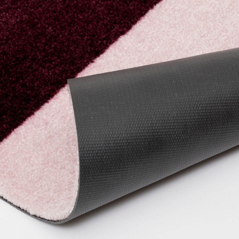 Tica Copenhagen Stripes horisontal gulvmatte 120x67 cm bordeaux/rose/sand