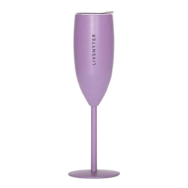 Pictureit Champagneglass termo BOBLELYKKE 12 cl lys lilla