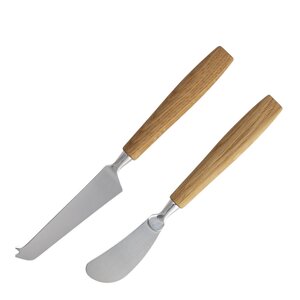 Bjørklund Treskaft knivsett ost-og smørkniv 2 stk eik