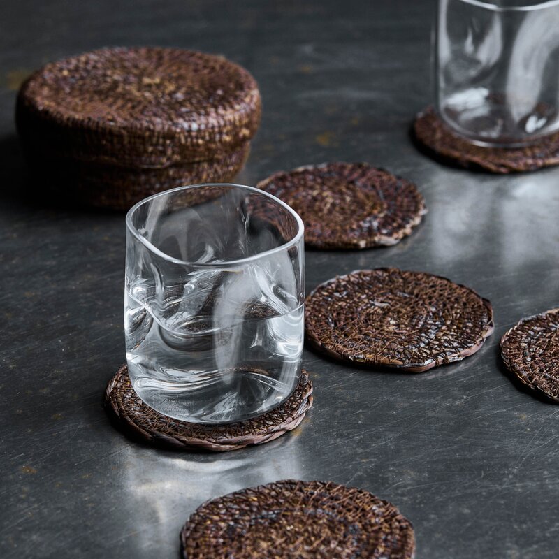 House Doctor Coaster glassbrikke med holder 10 cm 6 stk sjokolade