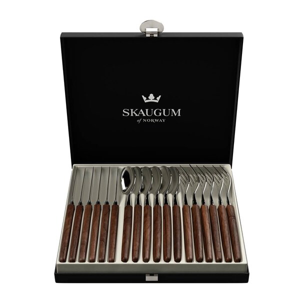 Skaugum Bestikksett 18 deler valnøtt