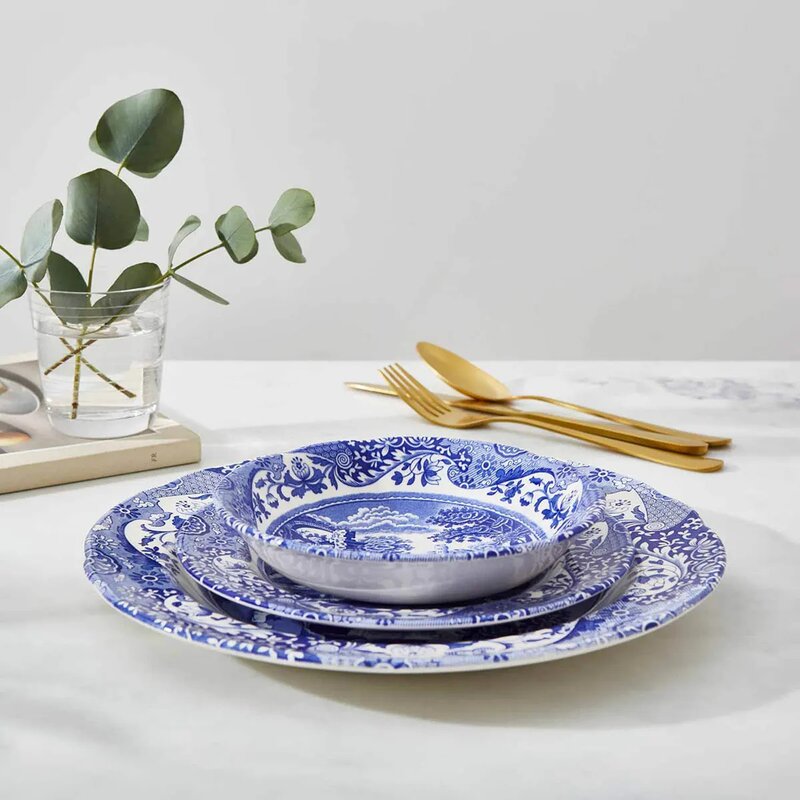 Spode Blue Italian frokostbolle 16 cm blå/hvit