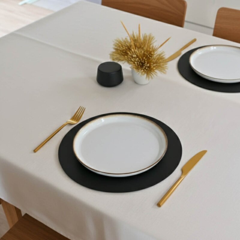 Nordan Home Bordbrikke i skinn rund 35 cm svart
