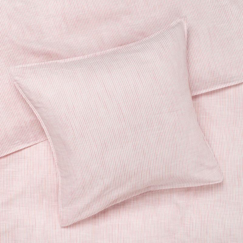 Juna Monochrome Lines sengetøy 140x220 cm rosa/hvit