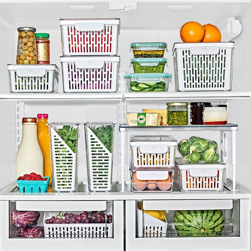Oxo Oppbeveringsboks til kjøleskap 37x9,5 cm klar/hvit