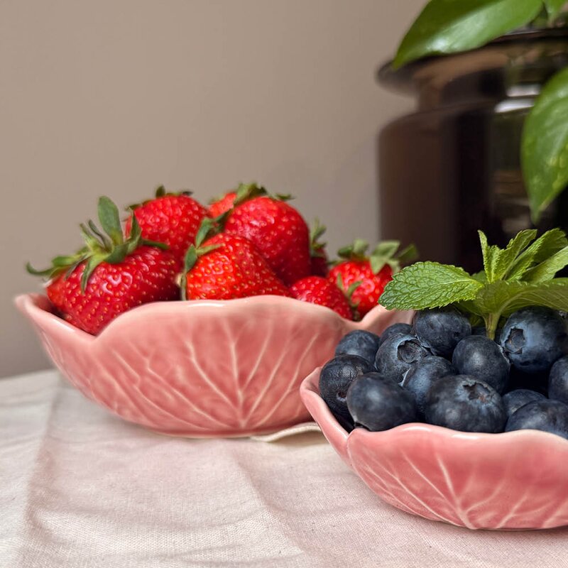 Bordallo Pinheiro Cabbage skål 17,5 cm 50 cl rosa