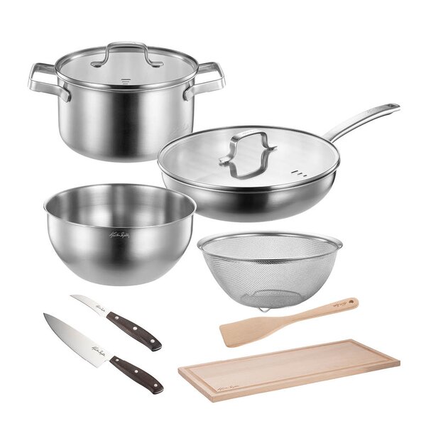 Modern House Kjartan Kit kjøkkenstartsett 8 deler stål/bøk