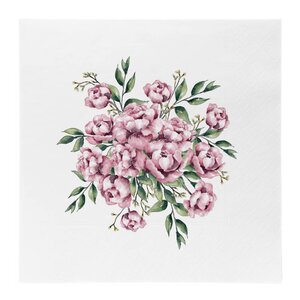 Sögne Home Serviett lunch Blomsterbukett 33 cm hvit