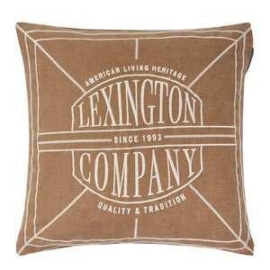 Lexington Logo Washed putetrekk 50x50 cm fudge/lys beige