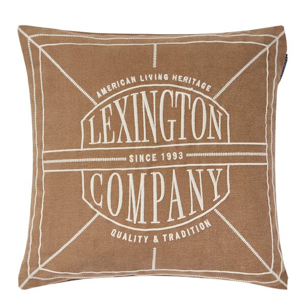 Lexington Logo Washed putetrekk 50x50 cm fudge/lys beige