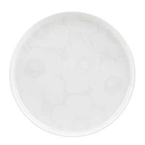 Marimekko Oiva Unikko tallerken 25 cm hvit