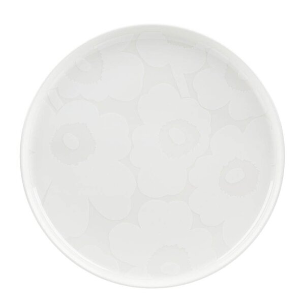 Marimekko Oiva Unikko tallerken 25 cm hvit
