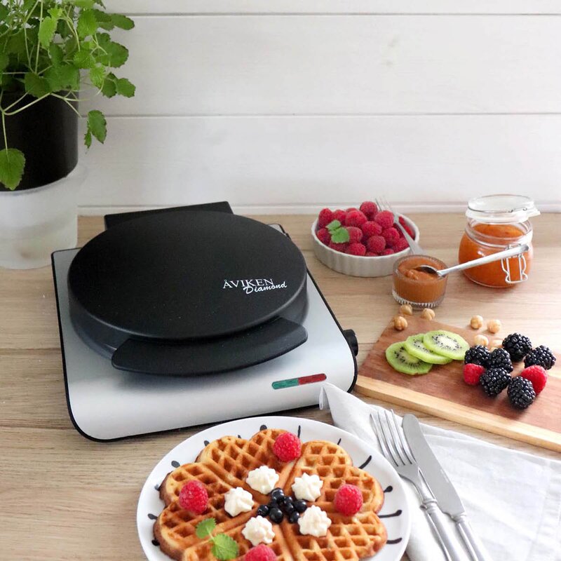 Åviken Enkelt vaffeljern 907.2 1000W sølv