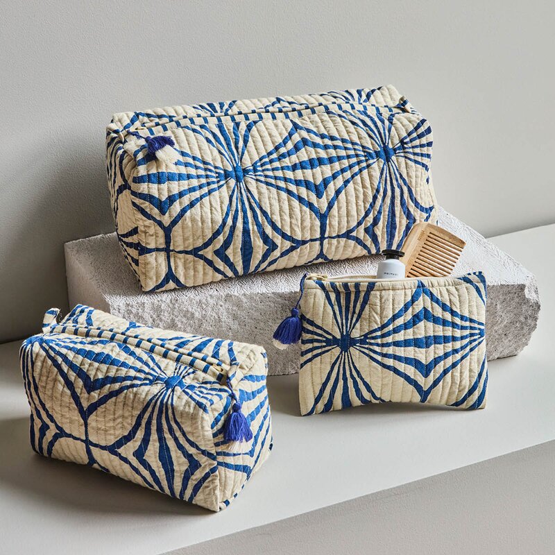 House Doctor Care toalettmappe 3 stk blå