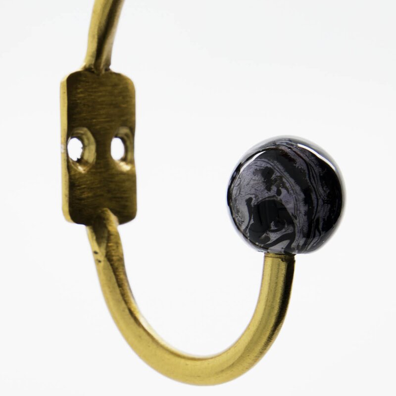 House Doctor Ball knagg 13x2x7 cm 2 stk svart/hvit