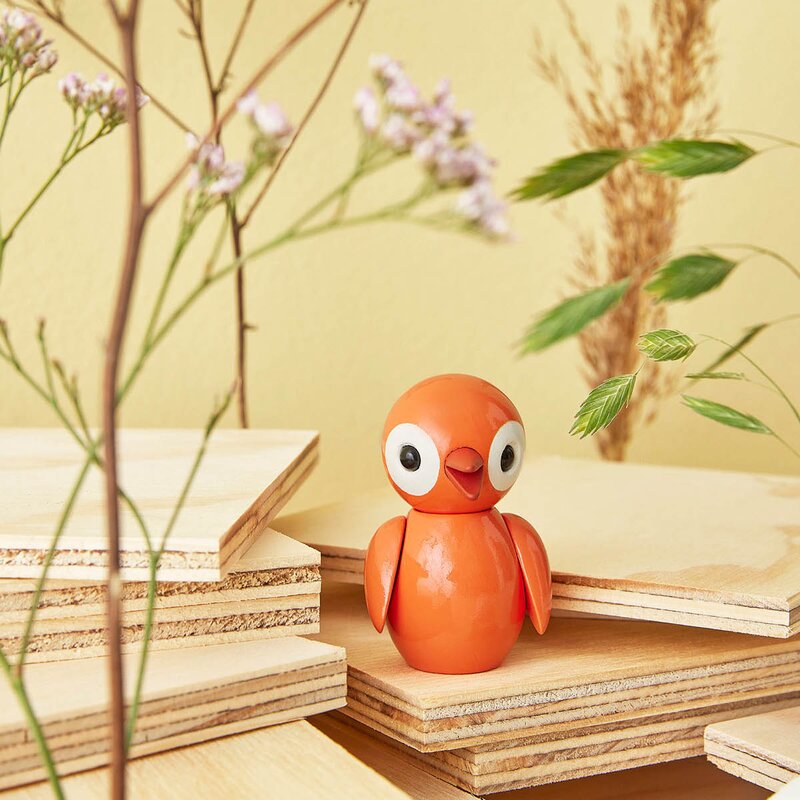 Spring Copenhagen Spring Birds trefigur 6,5 cm optimistic orange