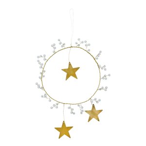 House Doctor Star Ring julepynt 15 cm hvit messing