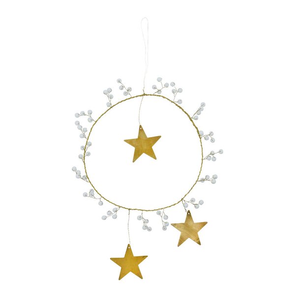 House Doctor Star Ring julepynt 15 cm hvit messing