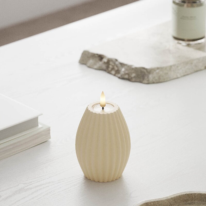 DeluxeHomeart LED rillelys 7,5x10 cm krem