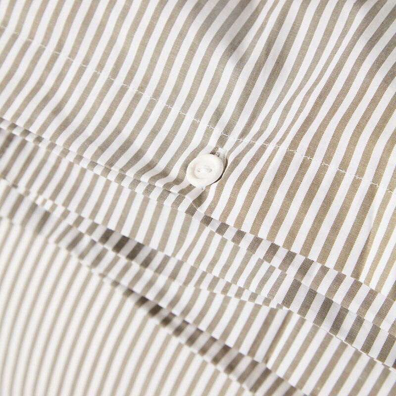 Lexington Sengesett 140x200 cm bomullspercale stripet olive/white