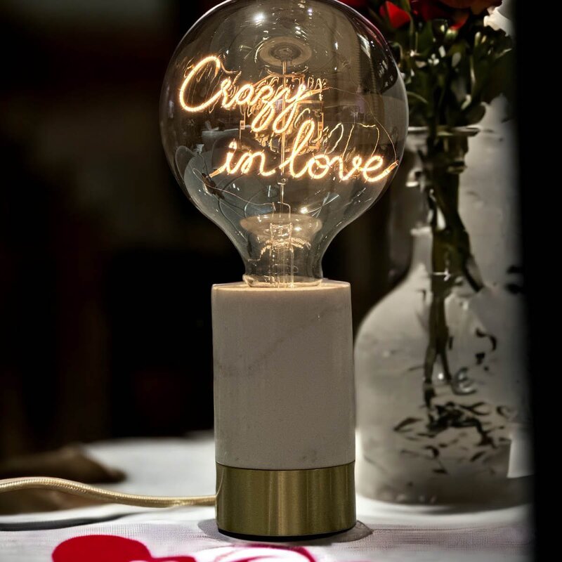 Elements Lighting MITB Romance sokkel bordlampe 12 cm hvit marmor