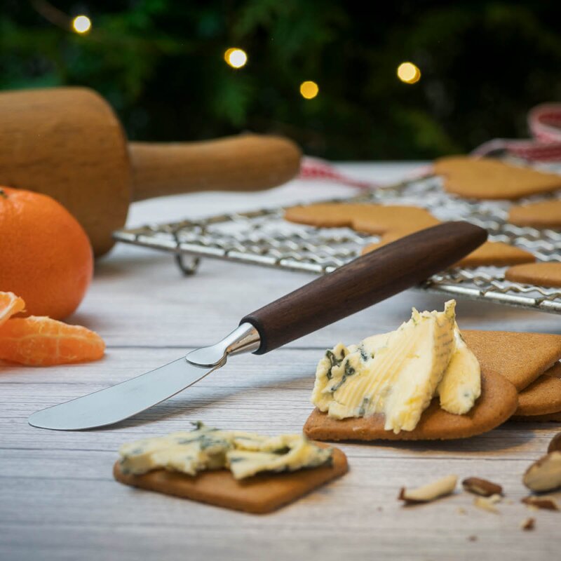 Bjørklund Treskaft knivsett med ost-og smørkniv valnøtt