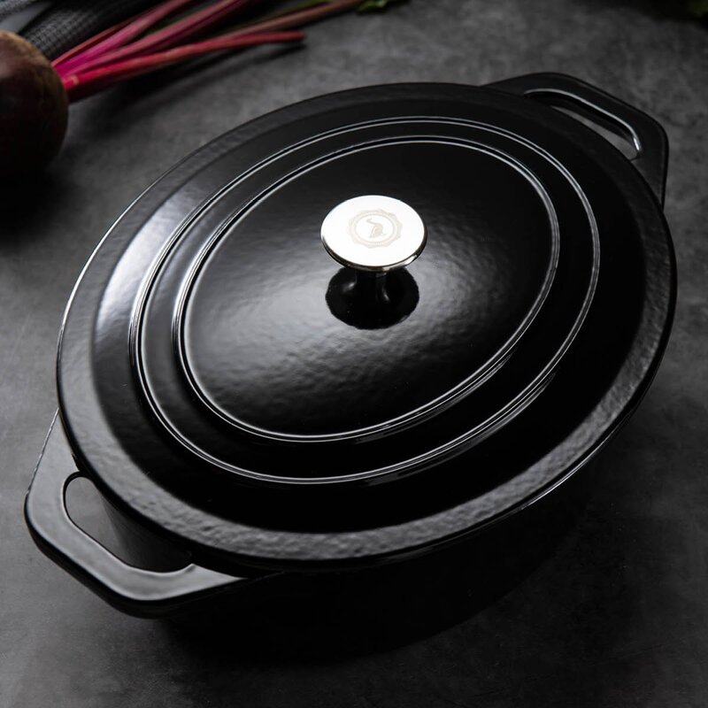 Anders Petter Stenfors støpejernsgryte oval 6,3L svart