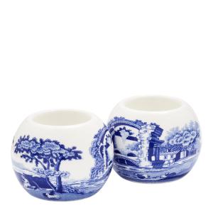 Spode Blue Italian telysholdere 2 stk blå/hvit