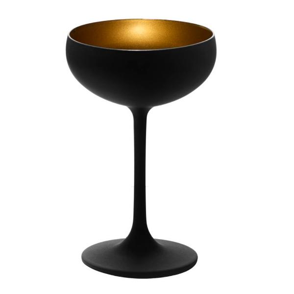Stölzle Elements champagneglass 23 cl svart/gull