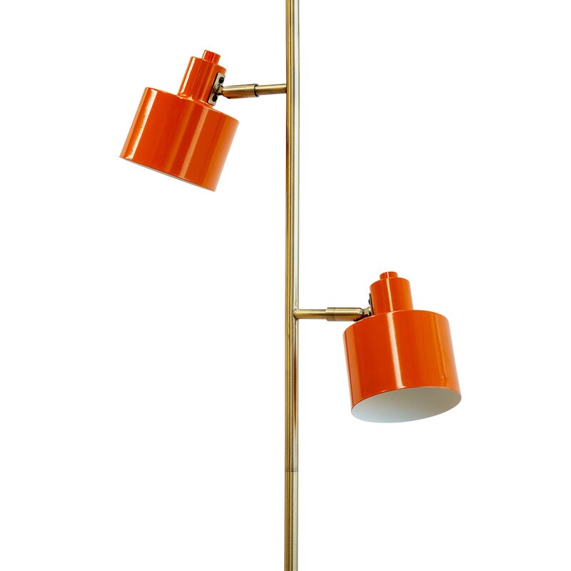 Dyberg Larsen Ocean gulvlampe 160 cm orange/messing