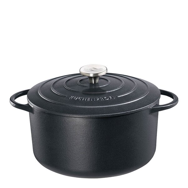 Küchenprofi Provence støpejernsgryte rund 26 cm 5,3L svart