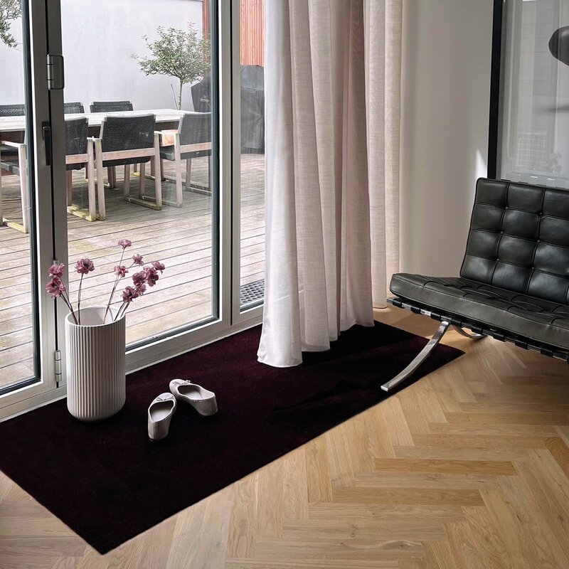 Tica Copenhagen Unicolor gulvmatte 200x90 cm bordeaux