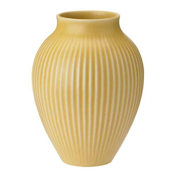 Knabstrup Keramik Ripple vase 12,5 cm gul