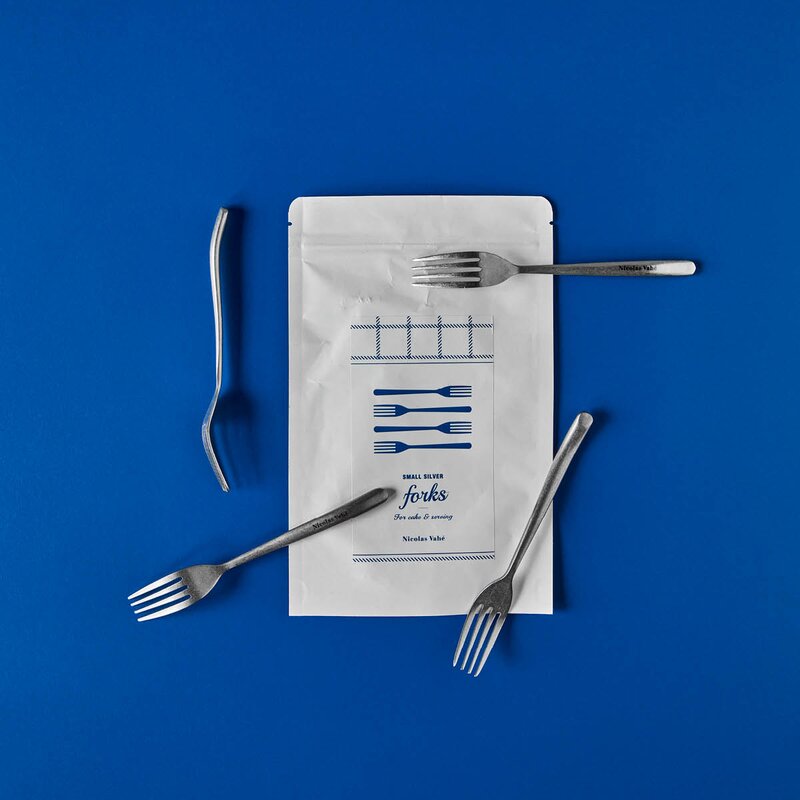 Nicolas Vahé Kakegaffel 15 cm 4 stk antikk sølvfinish