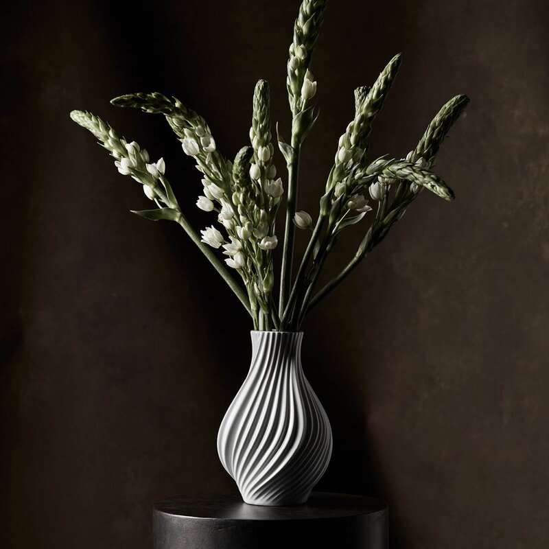 Lyngby Porcelæn Twist vase 18 cm hvit