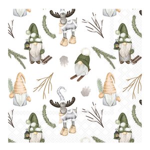 Ambiente Serviett 33x33 cm 20 stk Forest Gnomes