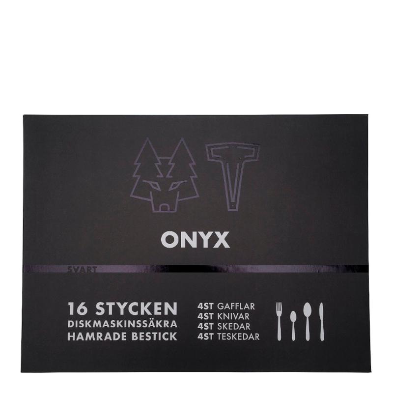Vargen & Thor Onyx bestikk 16 deler svart
