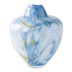 Magnor Unik skulptur kunstglass L 31 cm blå multi