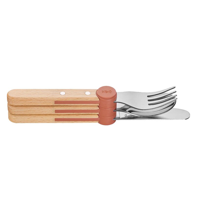 Opinel Petit Gourmet barnebestikk 3 deler korall