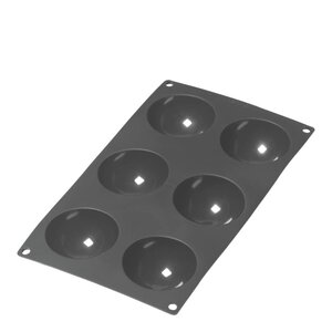Lékué Silikonform halvkule 6 hull svart