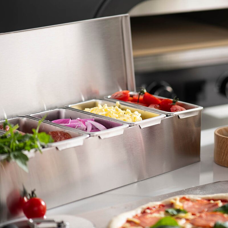 Modern House Pizza Angels toppingboks 2L børstet stål