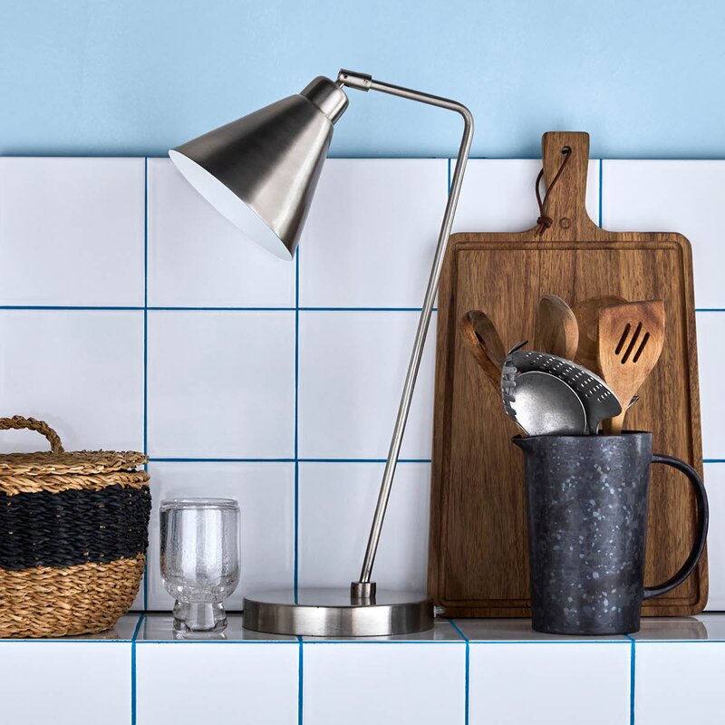 House Doctor Game bordlampe 54x22 cm børstet sølvfinish