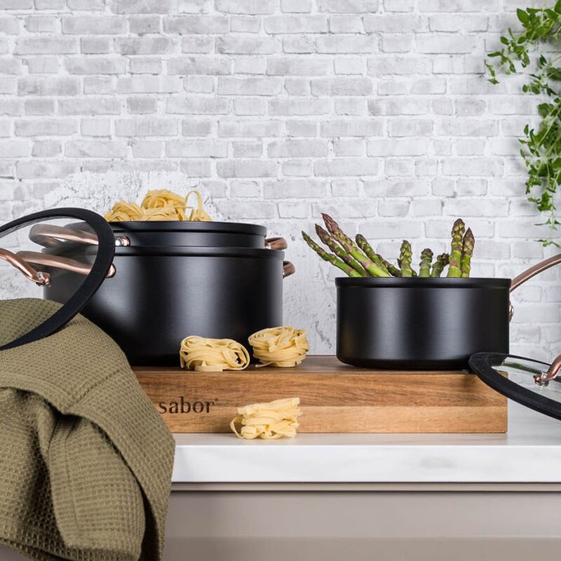 Modern House Black Copper grytesett 3 deler 1,5/3/4,9L keramisk svart/kobber