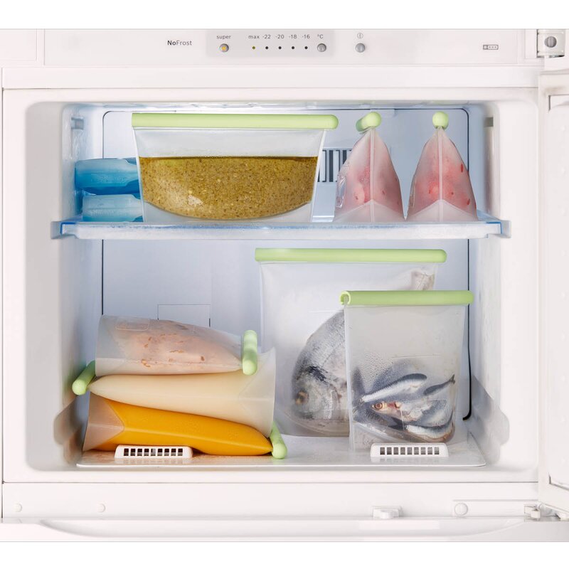 Lékué Gjenbrukbar silikonpose 1 L grønn