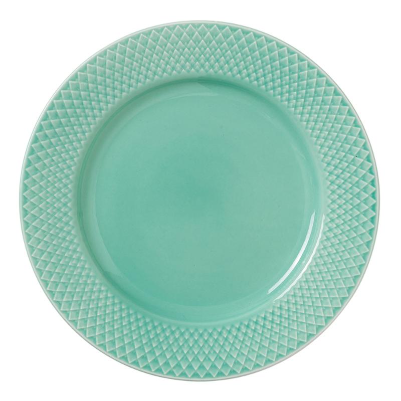 Lyngby Porcelæn Rhombe Color lunsjtallerken 21 cm aqua