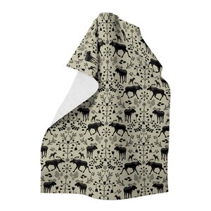 Arvidssons Textil Skogens konung kjøkkenhåndkle svart